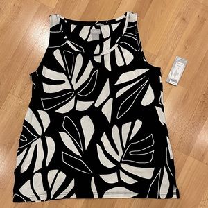 NWT - Chicos Leaf Sleeveless Top - Touch of Cool Sz 1 (8/10)